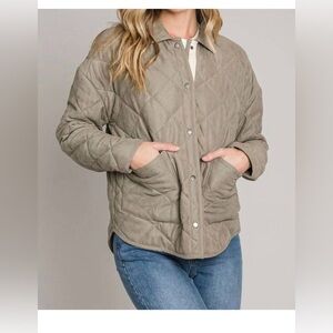 NEW BE COOL darian quilted jacket in olive sze small #5